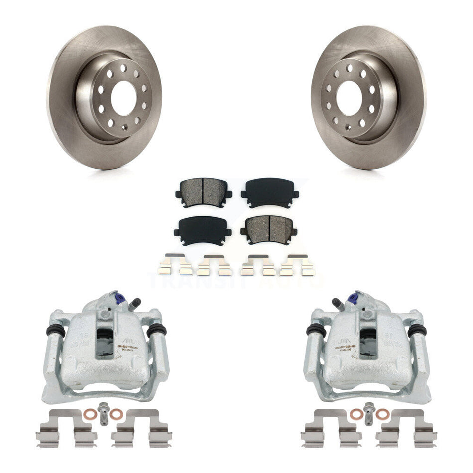 Rear Disc Brake Caliper Rotors And Semi-Metallic Pads Kit For Volkswagen Tiguan CC KC8-100553S