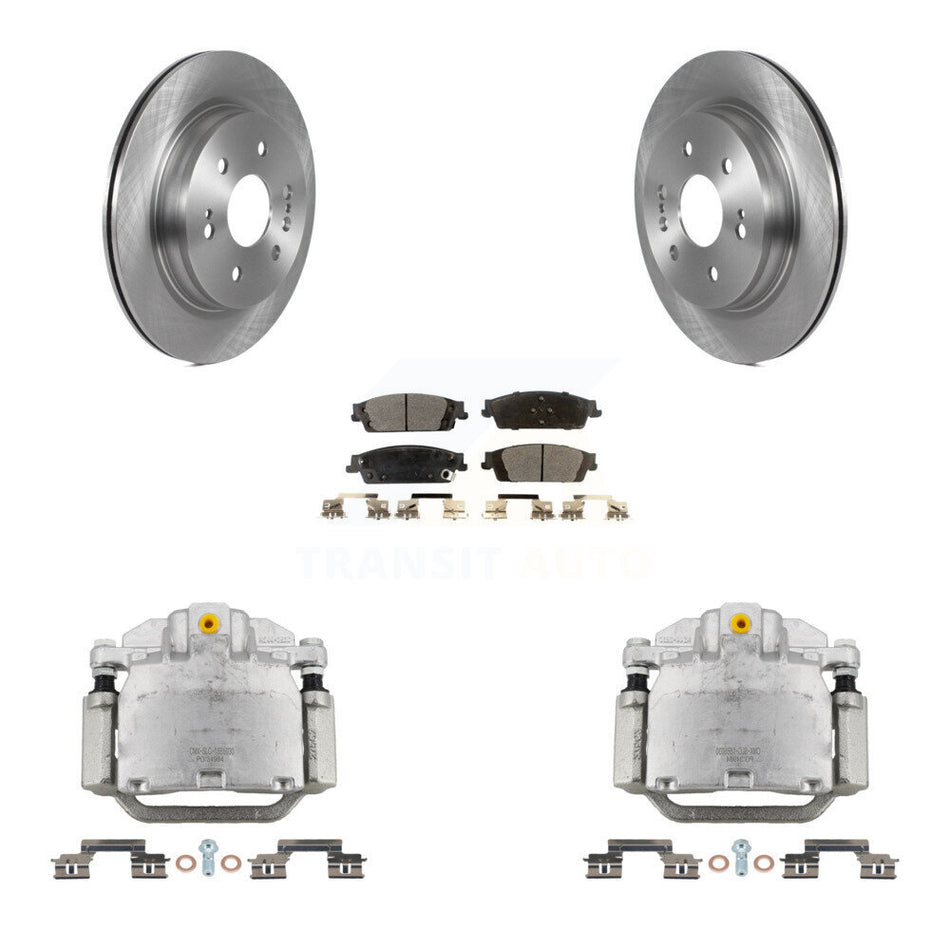 Rear Brake Caliper Rotors Semi-Metallic Pad Kit For 2019 Chevrolet Silverado 1500 LD GMC KC8-100554P