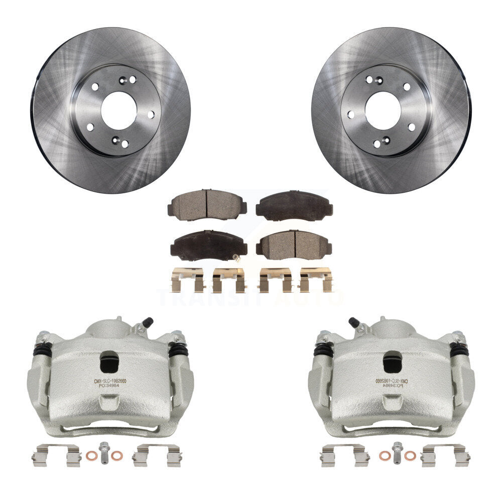 Front Disc Brake Caliper Rotors And Ceramic Pads Kit For 2007 Honda Accord 2.4L KC8-100554T