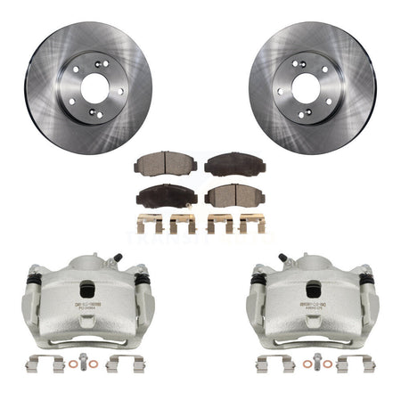 Front Disc Brake Caliper Rotors And Ceramic Pads Kit For 2007 Honda Accord 2.4L KC8-100554T