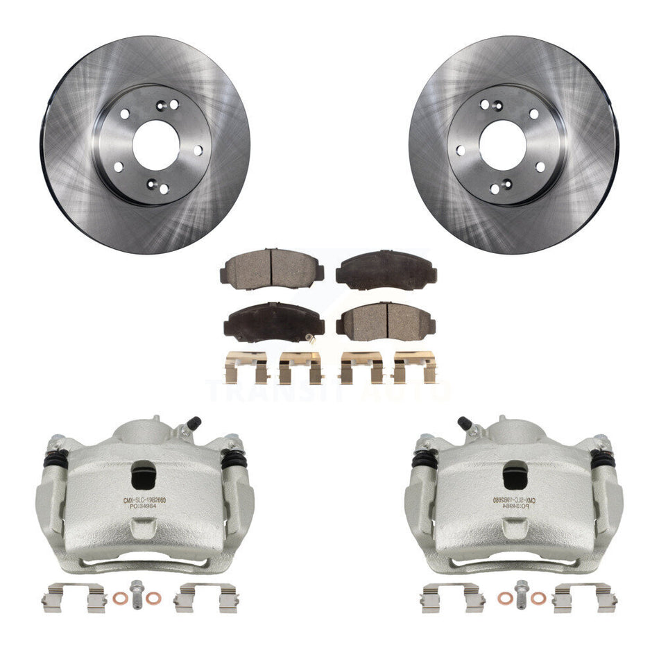 Front Disc Brake Caliper Rotors And Ceramic Pads Kit For 2007 Honda Accord 2.4L KC8-100554T