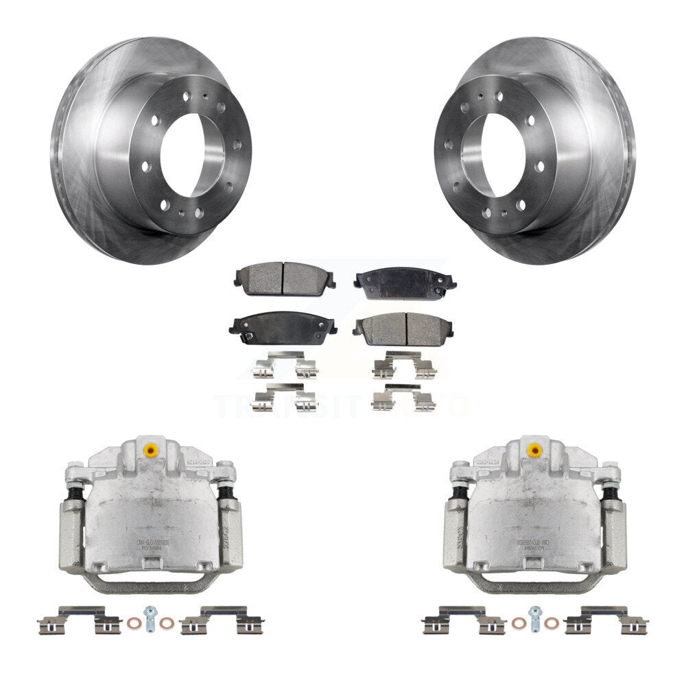 Rear Brake Caliper Rotors Semi-Metallic Pad Kit For 2011 Chevrolet Silverado 1500 Hybrid KC8-100555P