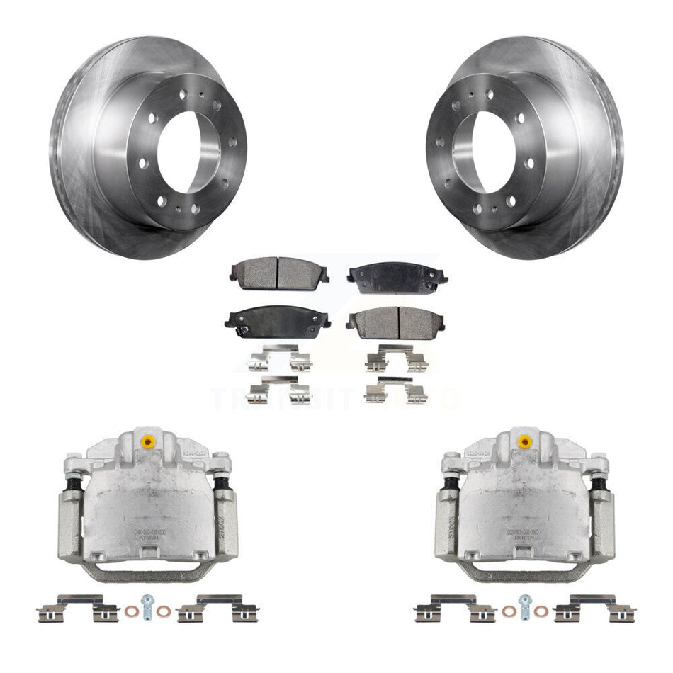 Rear Brake Caliper Rotors Semi-Metallic Pad Kit For 2011 Chevrolet Silverado 1500 Hybrid KC8-100555P