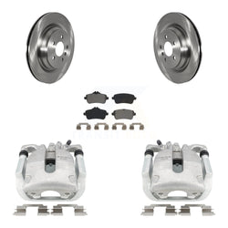 Rear Disc Brake Caliper Rotors And Semi-Metallic Pads Kit For 2014-2015 Mercedes-Benz ML350 With Sport Package KC8-100555S