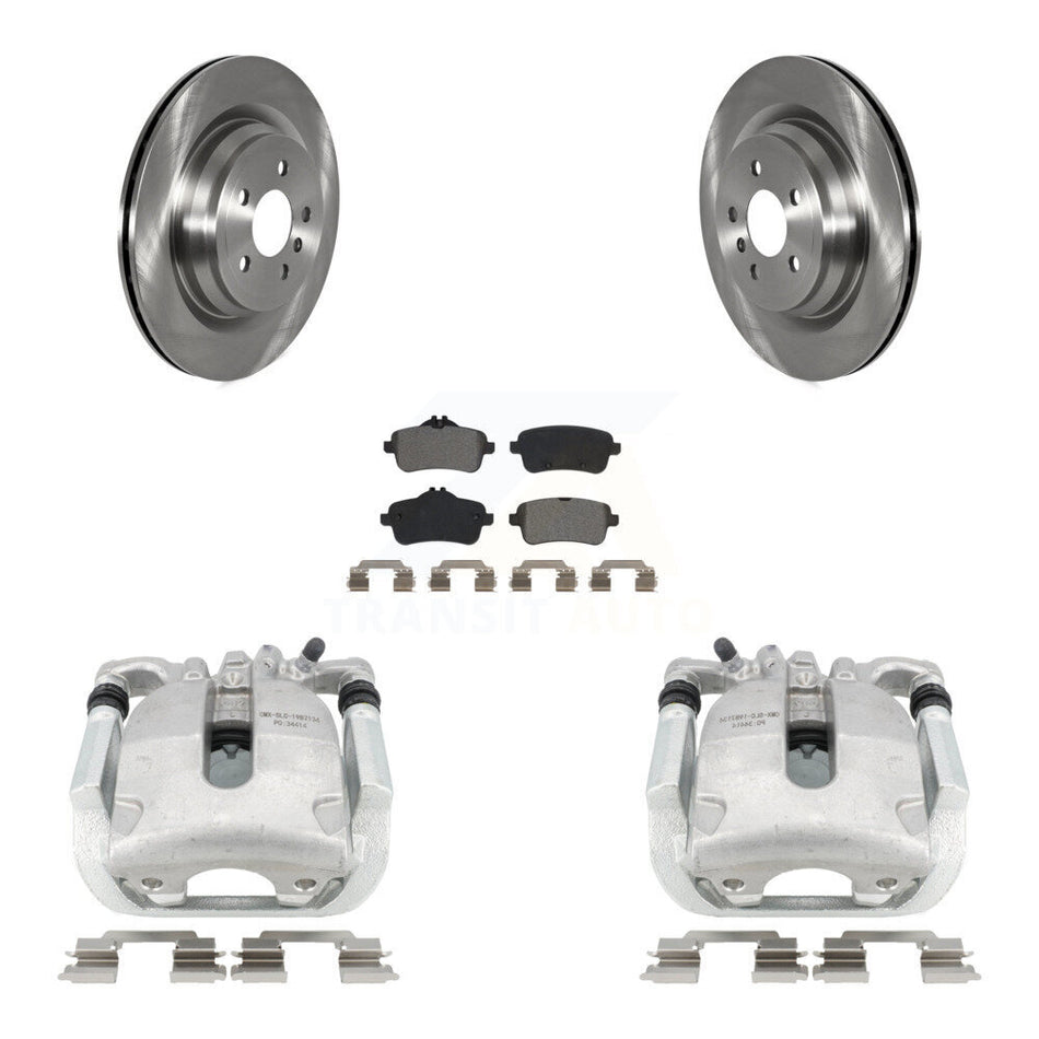 Rear Disc Brake Caliper Rotors And Semi-Metallic Pads Kit For 2014-2015 Mercedes-Benz ML350 With Sport Package KC8-100555S