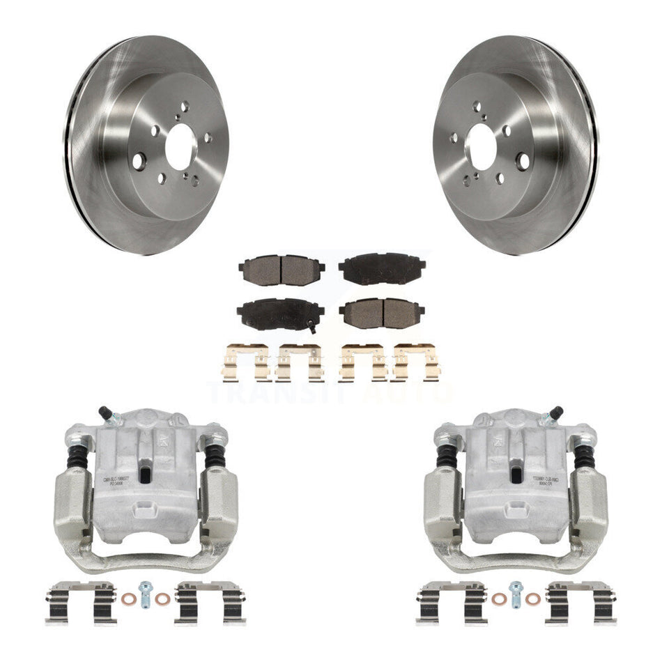 Rear Disc Brake Caliper Rotor & Semi-Metallic Pad Kit For 2014-2018 Subaru Forester 2.0L KC8-100559P