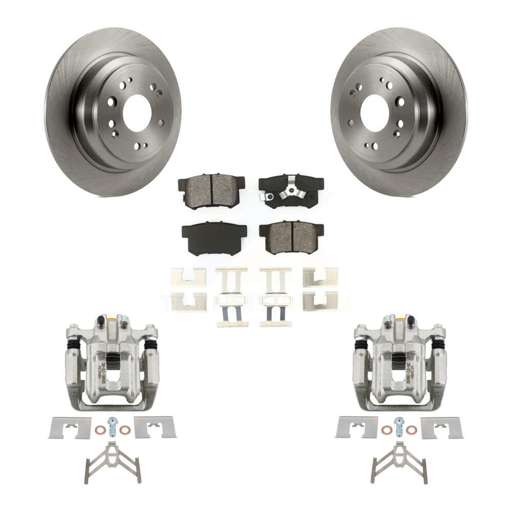 Rear Disc Brake Caliper Rotors And Semi-Metallic Pads Kit For 2012-2015 Honda Crosstour KC8-100559S