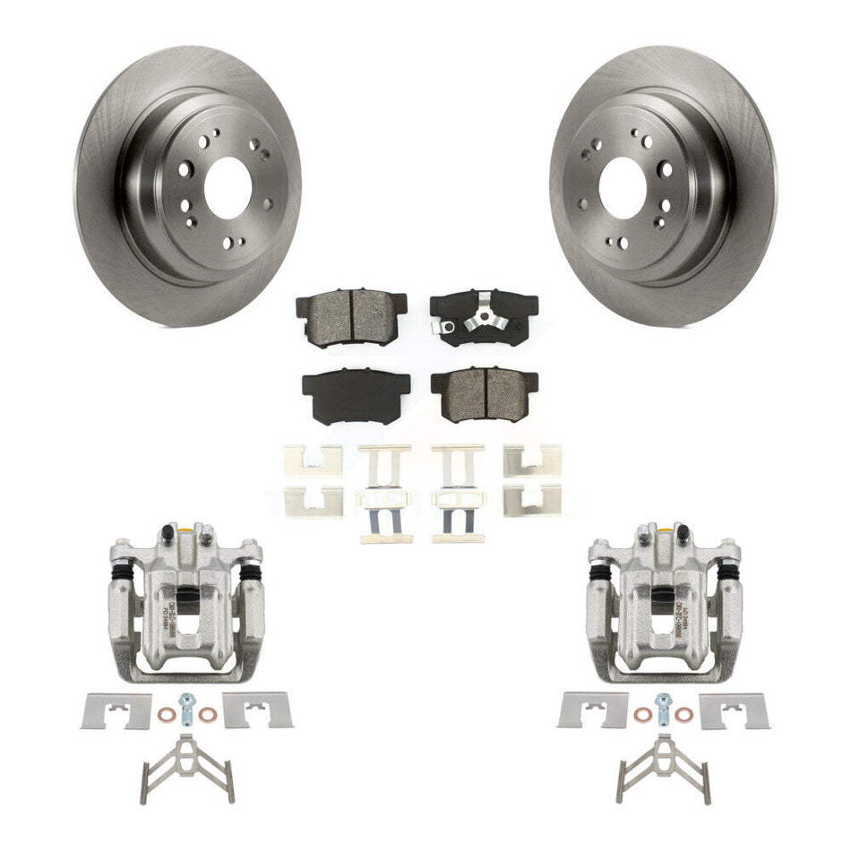 Rear Disc Brake Caliper Rotors And Semi-Metallic Pads Kit For 2012-2015 Honda Crosstour KC8-100559S
