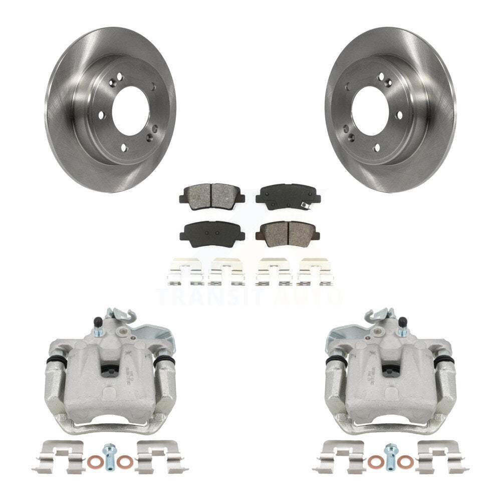 Rear Disc Brake Caliper Rotors And Semi-Metallic Pads Kit For 2014-2016 Kia Soul KC8-100560S