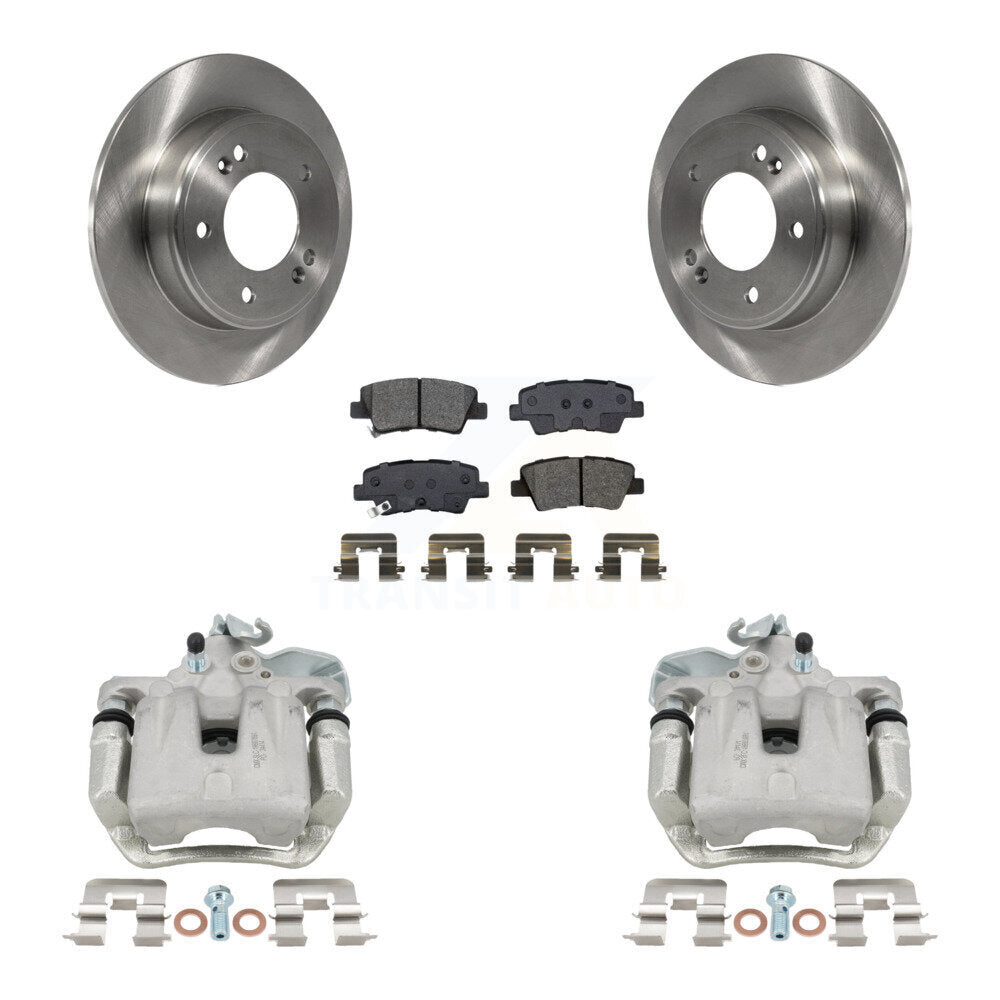 Rear Disc Brake Caliper Rotors And Semi-Metallic Pads Kit For 2017-2018 Kia Soul KC8-100561S