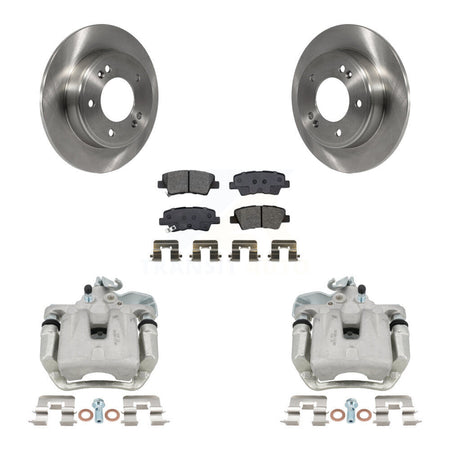 Rear Disc Brake Caliper Rotors And Semi-Metallic Pads Kit For 2017-2018 Kia Soul KC8-100561S