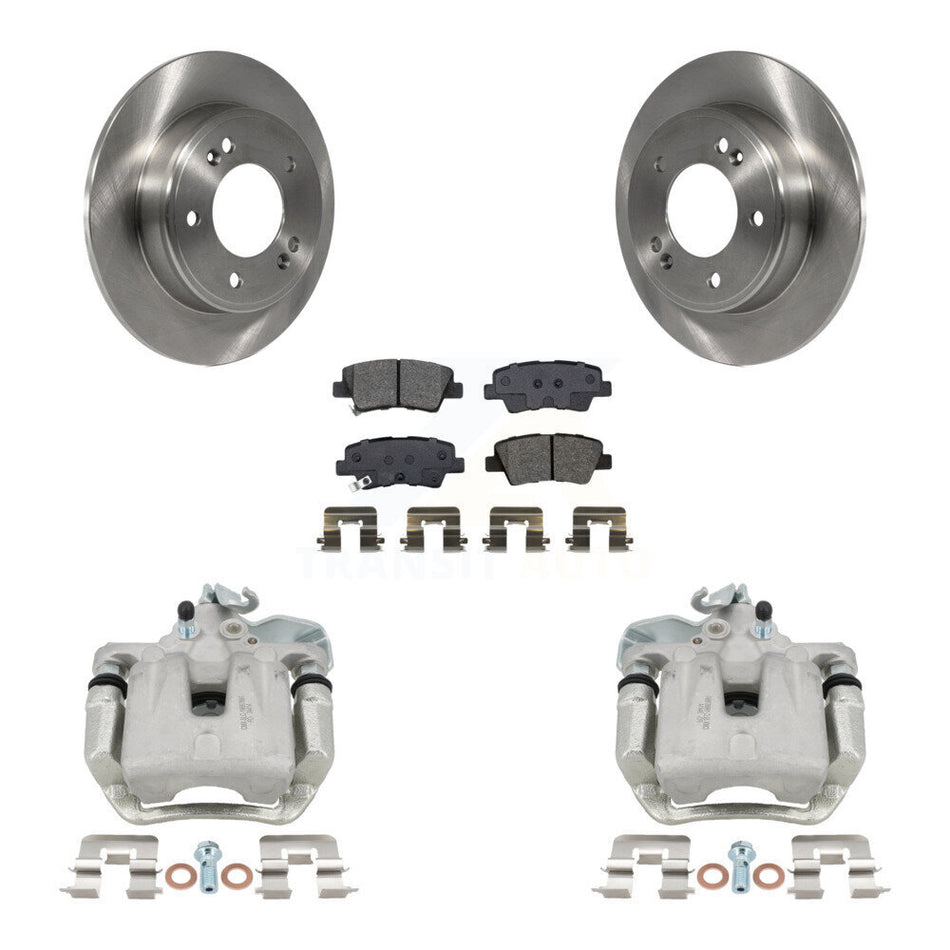 Rear Disc Brake Caliper Rotors And Semi-Metallic Pads Kit For 2017-2018 Kia Soul KC8-100561S