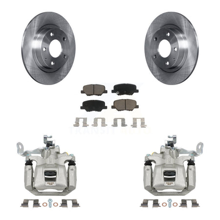Rear Disc Brake Caliper Rotors And Ceramic Pads Kit For 2014-2015 Mazda 6 KC8-100562C