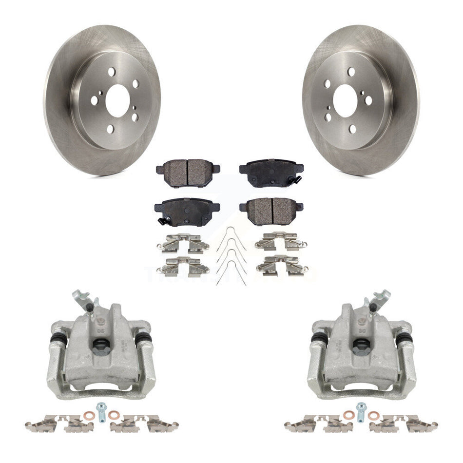 Rear Brake Caliper Rotors & Semi-Metallic Pad Kit For Toyota Corolla Matrix Pontiac Vibe KC8-100562P