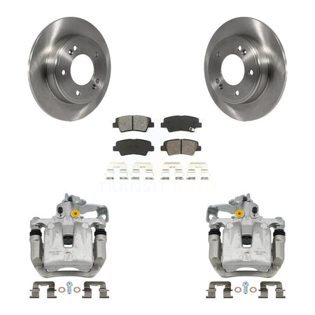 Rear Brake Caliper Rotor Semi-Metallic Pad Kit For Hyundai Elantra GT Kia Forte Veloster KC8-100562S