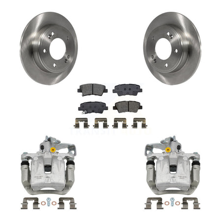 Rear Brake Caliper Rotors Semi-Metallic Pad Kit For Kia Forte Hyundai Forte5 Veloster GT KC8-100563S