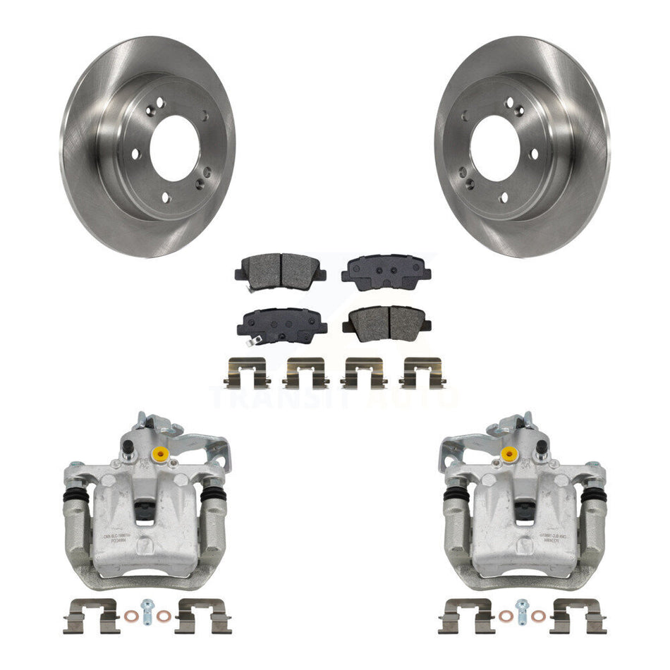Rear Brake Caliper Rotors Semi-Metallic Pad Kit For Kia Forte Hyundai Forte5 Veloster GT KC8-100563S