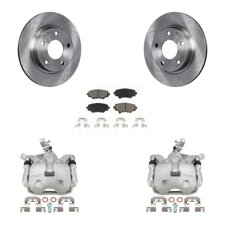 Rear Disc Brake Caliper Rotors And Ceramic Pads Kit For 2014-2016 Mazda 3 Sport Vehicles Manufactured In Japan 2.5L/2.0L KC8-100566C