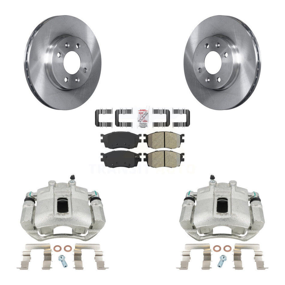 Front Disc Brake Caliper Rotors And Semi-Metallic Pads Kit For Hyundai Accent Kia Rio Rio5 KC8-100566N