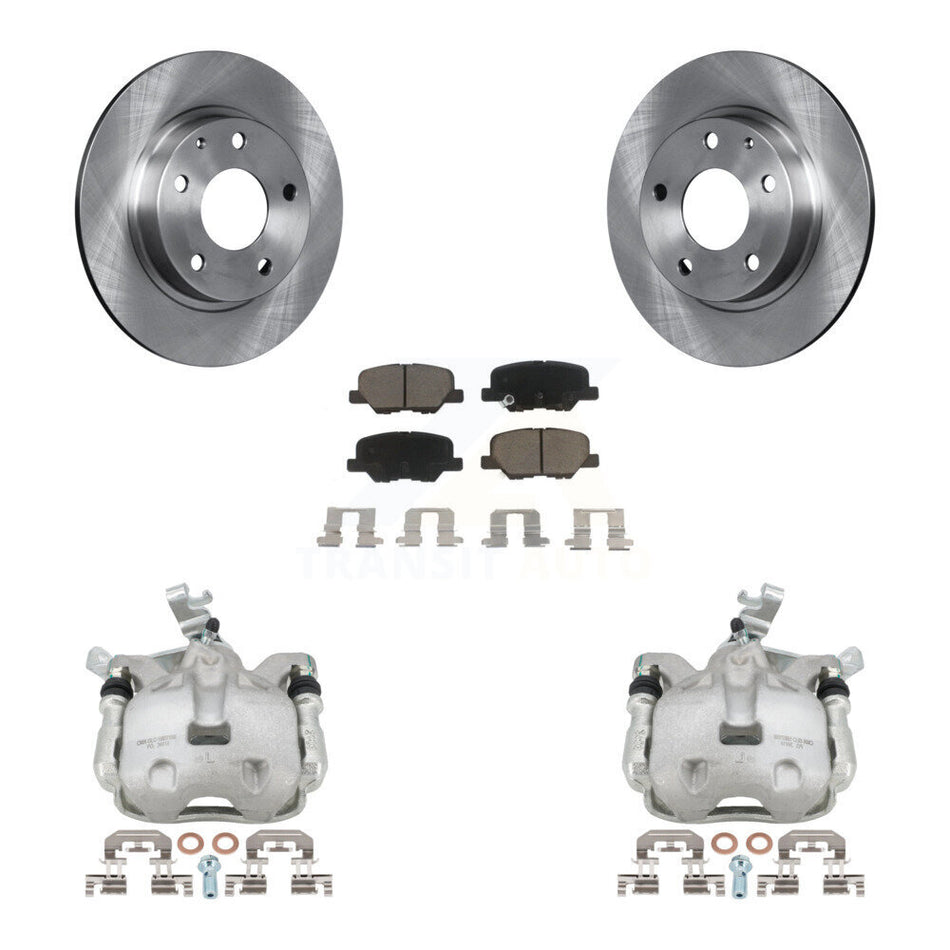 Rear Disc Brake Caliper Rotors And Ceramic Pads Kit For 2014-2016 Mazda 3 Sport Vehicles Manufactured In Mexico 2.5L KC8-100567C by Transit Auto