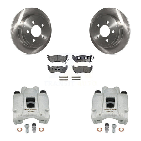 Rear Disc Brake Caliper Rotors And Semi-Metallic Pads Kit For Jeep Liberty Wrangler TJ KC8-100567P by Transit Auto