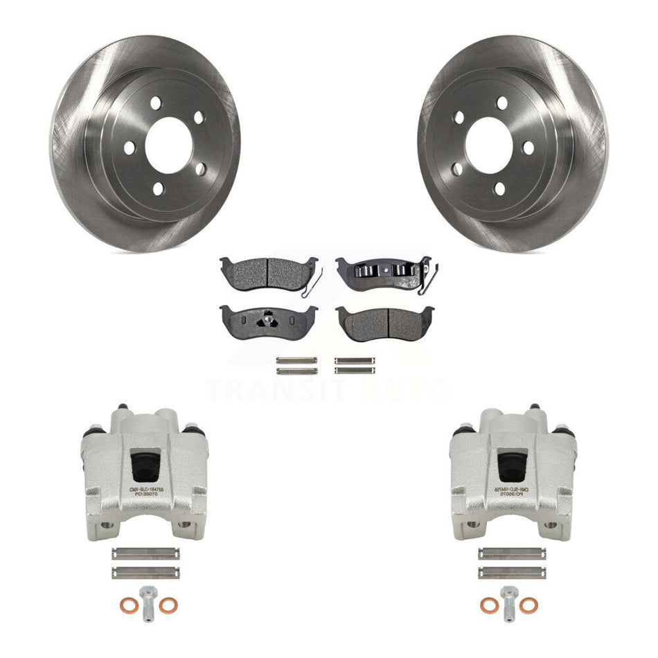 Rear Disc Brake Caliper Rotors And Semi-Metallic Pads Kit For Jeep Liberty Wrangler TJ KC8-100567P
