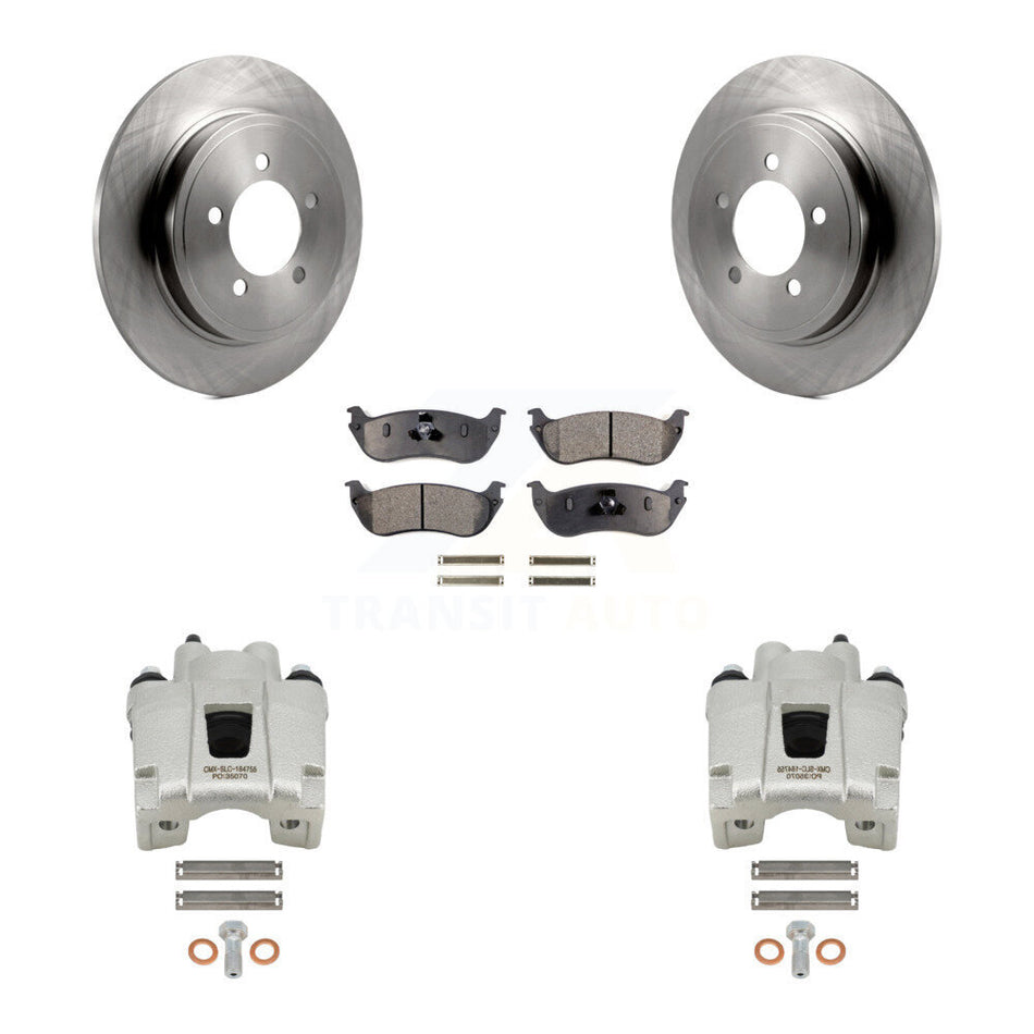 Rear Disc Brake Caliper Rotors And Semi-Metallic Pads Kit For Ford Explorer Mercury Mountaineer KC8-100568P