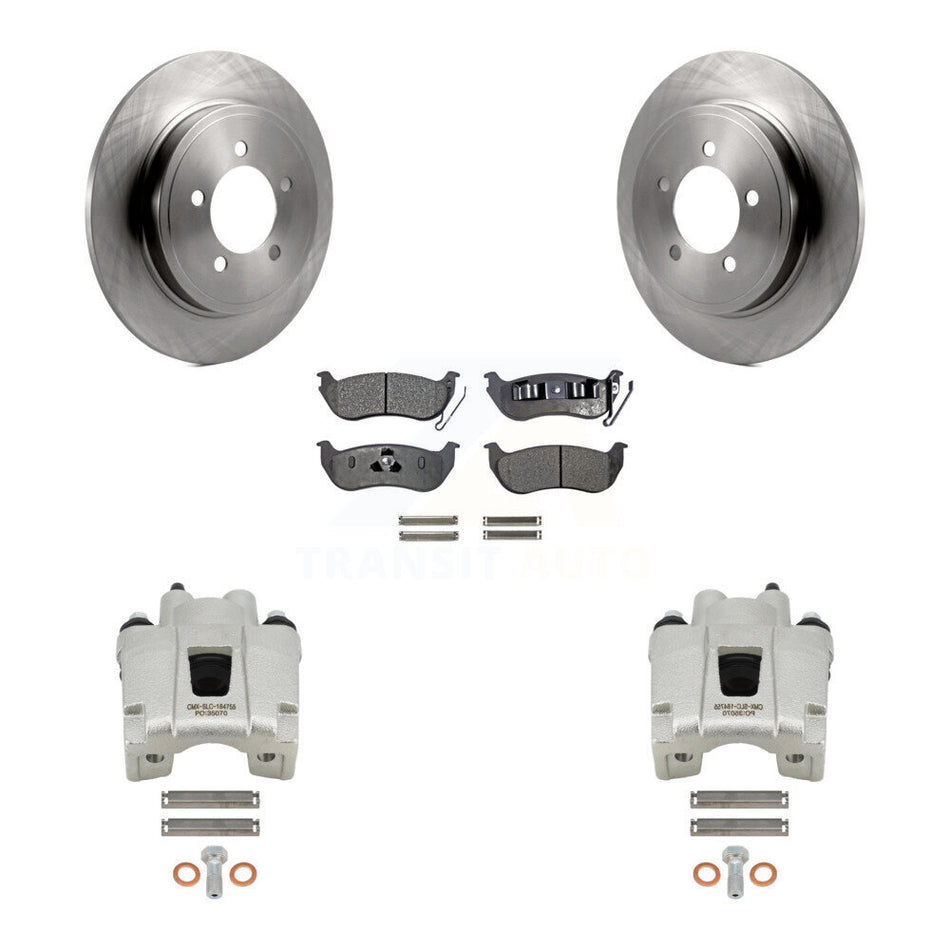 Rear Disc Brake Caliper Rotors And Semi-Metallic Pads Kit For Ford Explorer Sport Trac Mercury Mountaineer KC8-100569P