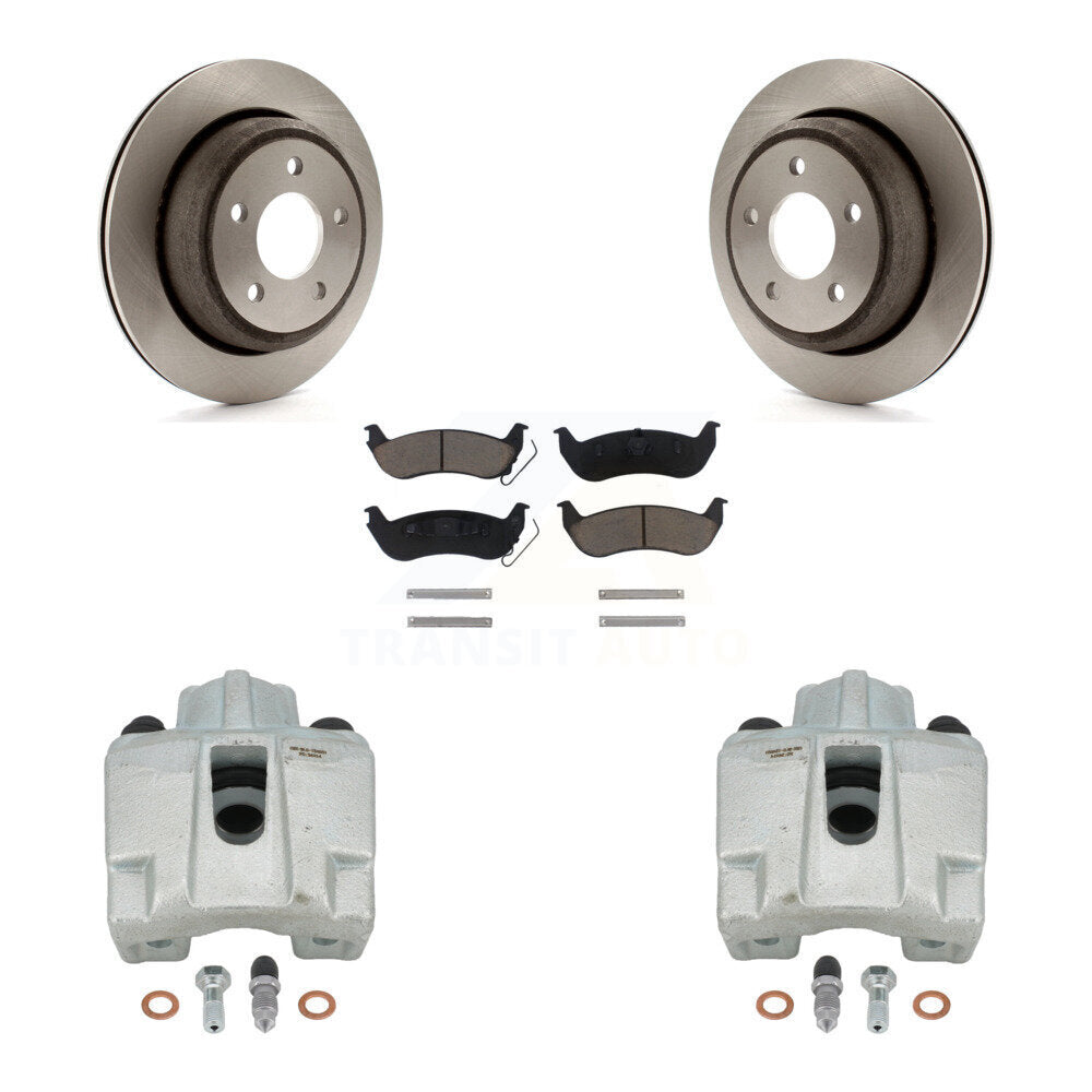 Rear Disc Brake Caliper Rotors And Ceramic Pads Kit For 2010-2011 Ford Ranger KC8-100570C by Transit Auto