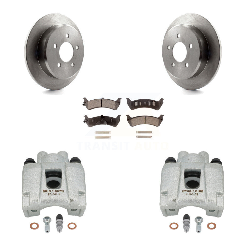 Rear Disc Brake Caliper Rotors And Semi-Metallic Pads Kit For 2001 Mercury Mountaineer From 01 02 KC8-100570P by Transit Auto