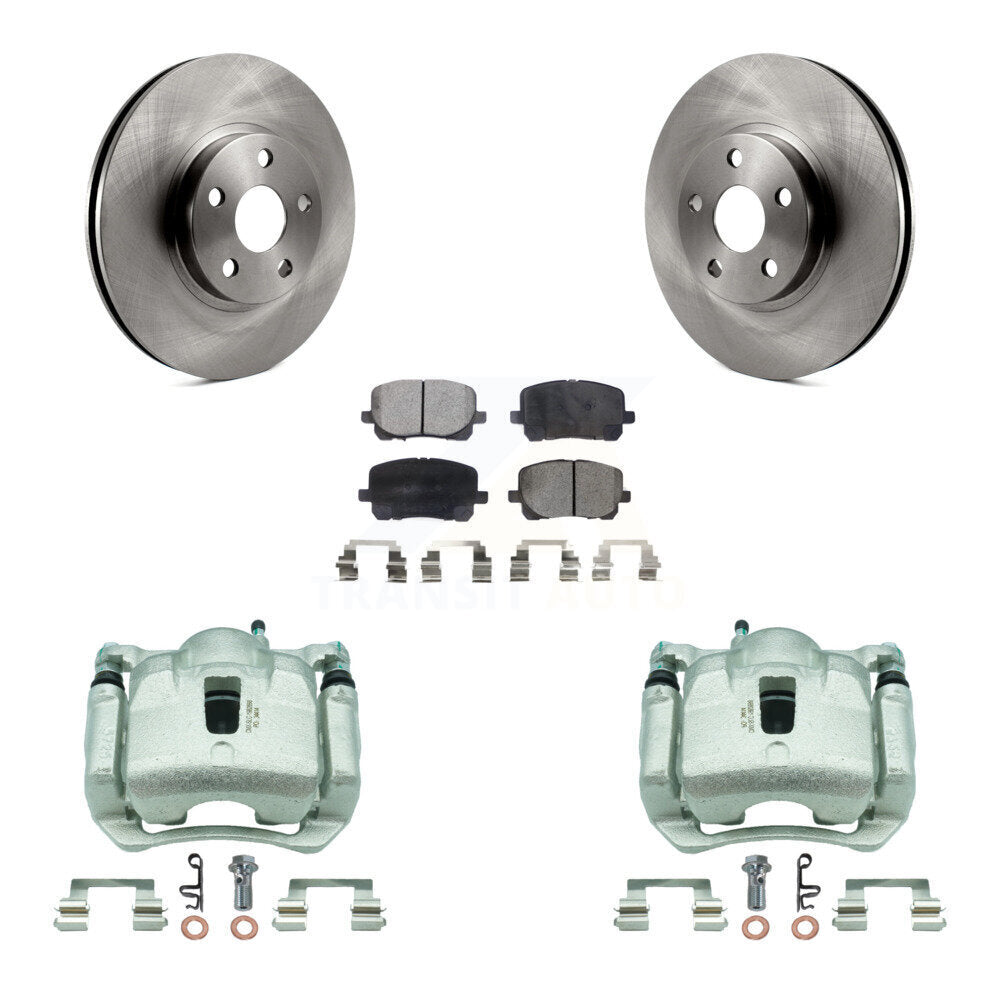 Front Disc Brake Caliper Rotors & Ceramic Pad Kit For Toyota Corolla Matrix Pontiac Vibe KC8-100570T