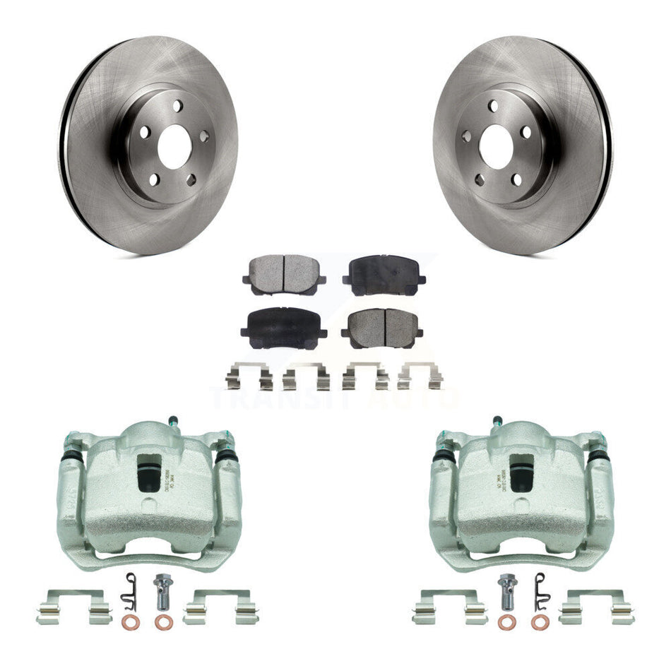 Front Disc Brake Caliper Rotors & Ceramic Pad Kit For Toyota Corolla Matrix Pontiac Vibe KC8-100570T