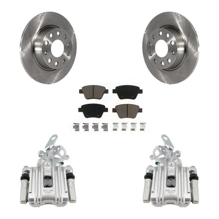 Rear Disc Brake Caliper Rotors And Ceramic Pads Kit For Volkswagen Jetta Beetle Golf KC8-100571C