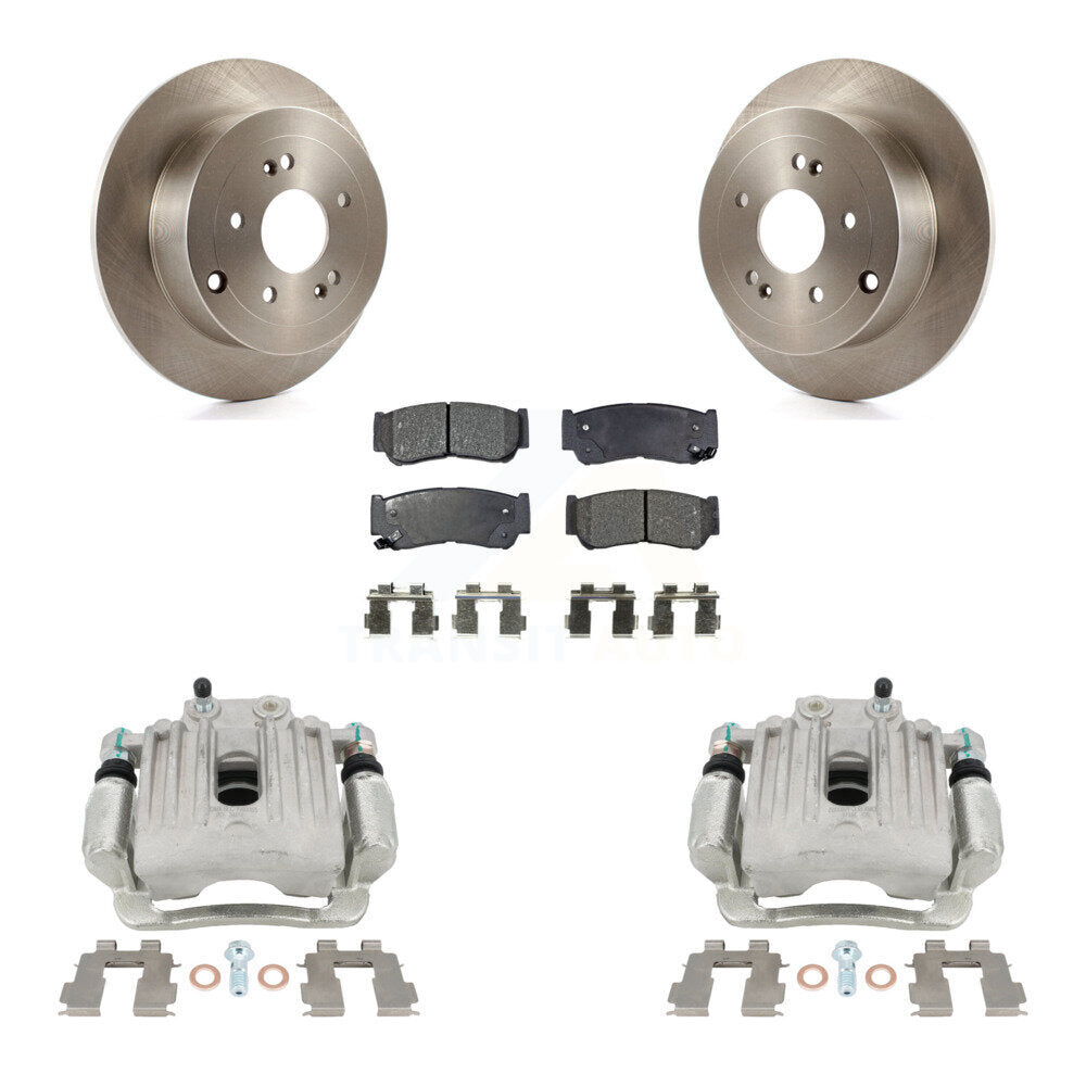 Rear Disc Brake Caliper Rotors And Semi-Metallic Pads Kit For 2007-2009 Hyundai Santa Fe KC8-100571P by Transit Auto