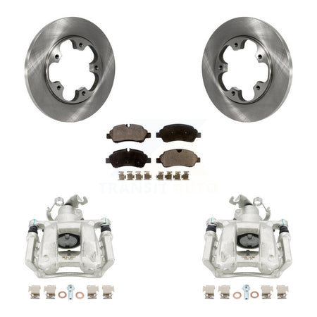 Rear Disc Brake Caliper Rotors Semi-Metallic Pad Kit For Ford Transit-250 Transit-150 HD KC8-100572P