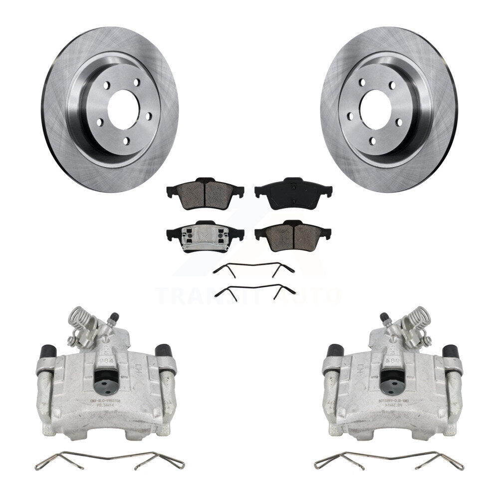 Rear Disc Brake Caliper Rotors And Semi-Metallic Pads Kit For 2006 Mazda 5 To 02 06 KC8-100572S by Transit Auto