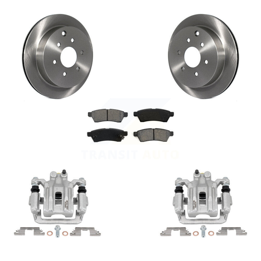 Rear Brake Caliper Rotor Semi-Metallic Pad Kit For Nissan Frontier Xterra Suzuki Equator KC8-100573S
