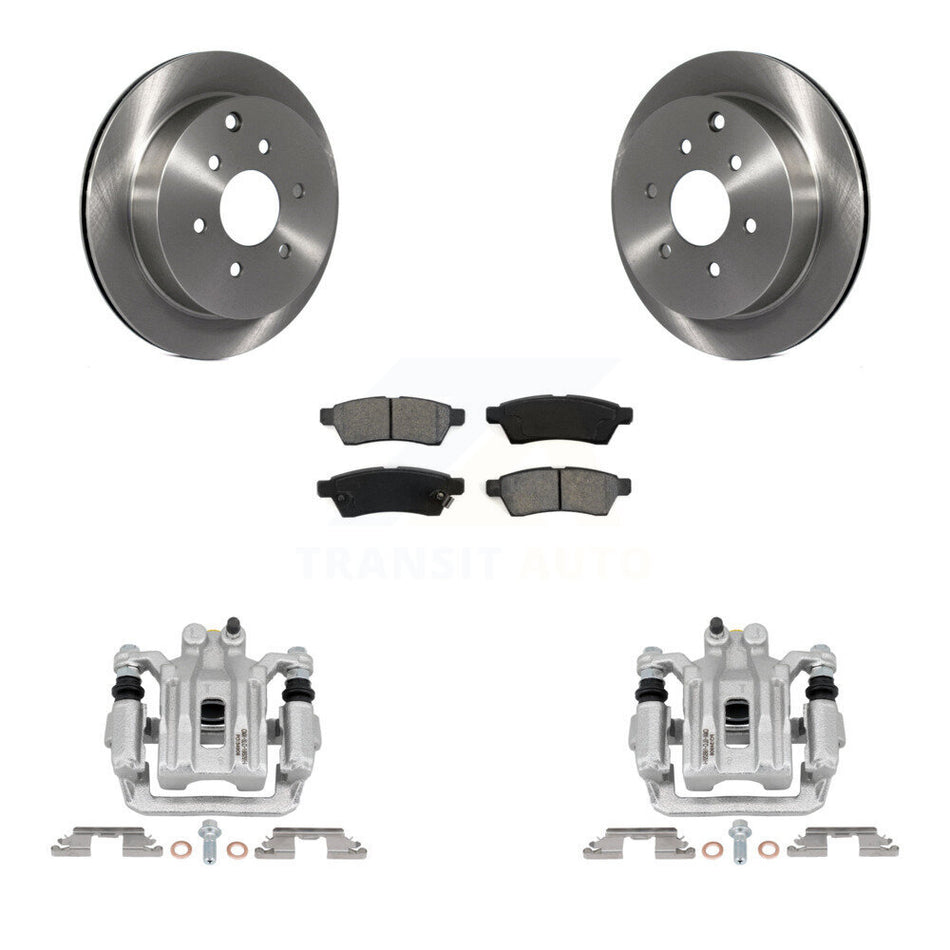 Rear Brake Caliper Rotor Semi-Metallic Pad Kit For Nissan Frontier Xterra Suzuki Equator KC8-100573S