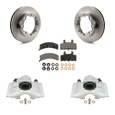 Front Disc Brake Caliper Rotors And Ceramic Pads Kit For 1994 K1500 Suburban Chevrolet GMC With 8 Lug Wheels GAS engine KC8-100574T by Transit Auto