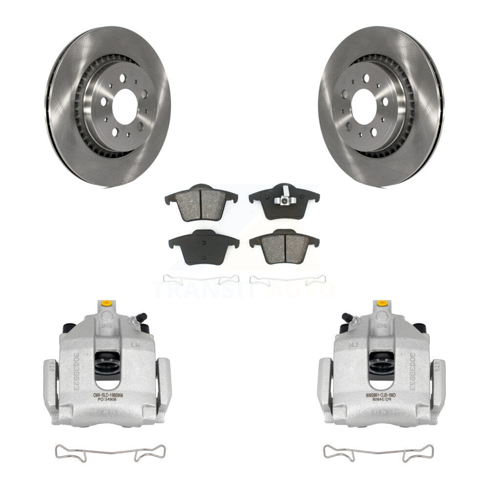 Rear Disc Brake Caliper Rotors And Semi-Metallic Pads Kit For 2003-2014 Volvo XC90 KC8-100575S