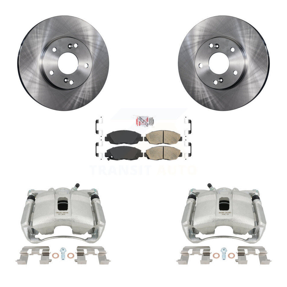 Front Disc Brake Caliper Rotors And Ceramic Pads Kit For 2011 Honda Civic GX with 1.8L KC8-100577N