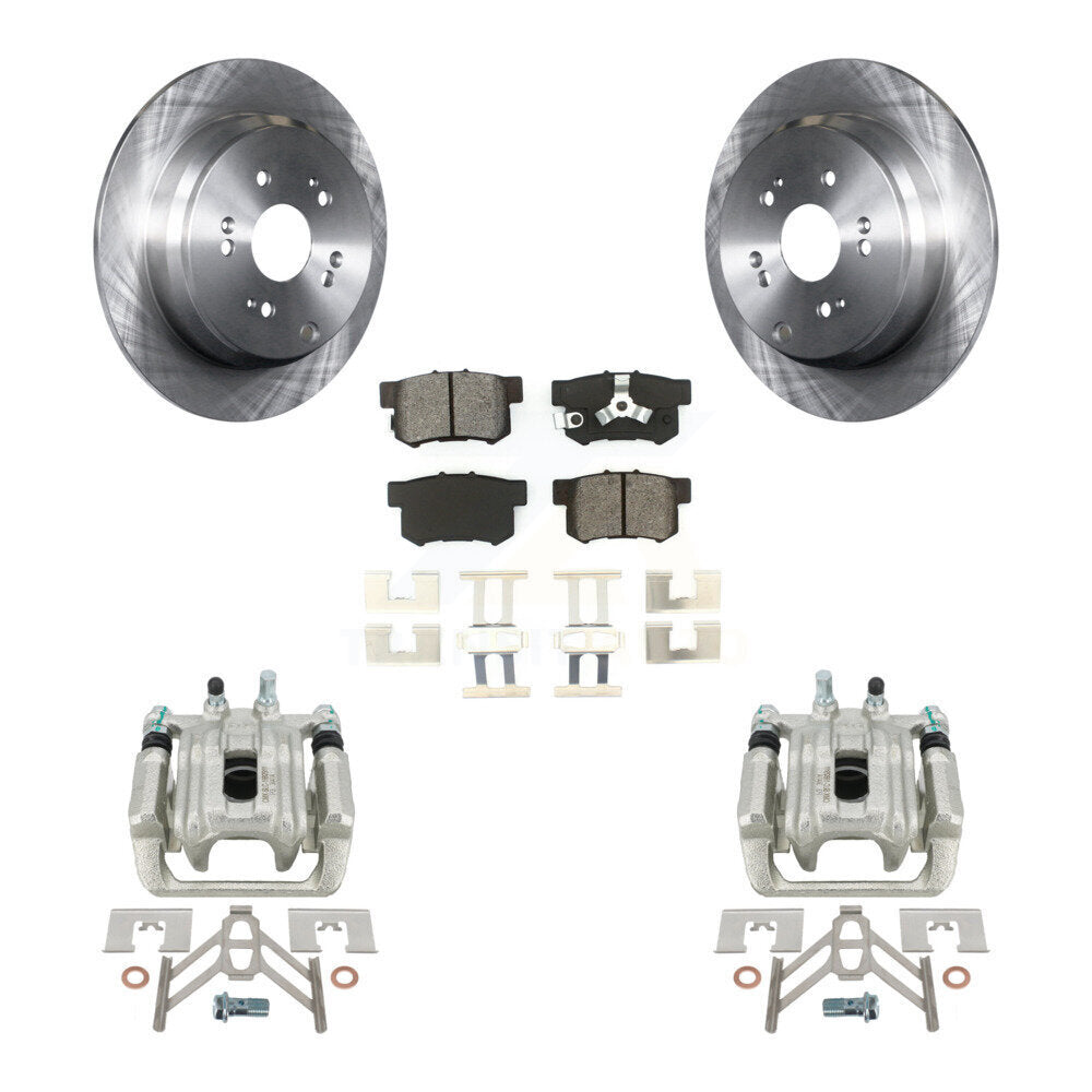 Rear Disc Brake Caliper Rotors And Semi-Metallic Pads Kit For 2005-2006 Honda CR-V KC8-100580S by Transit Auto