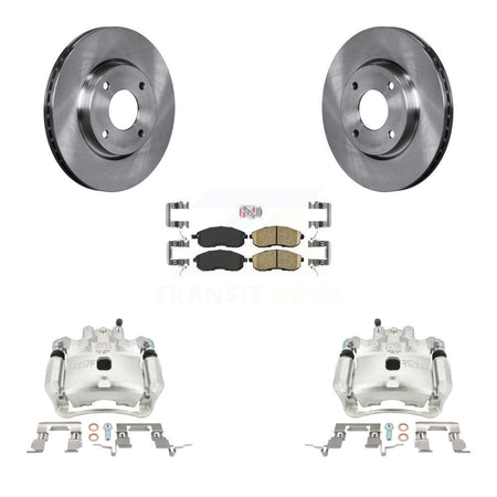 Front Disc Brake Caliper Rotors And Ceramic Pads Kit For 2009-2014 Nissan Cube KC8-100581N