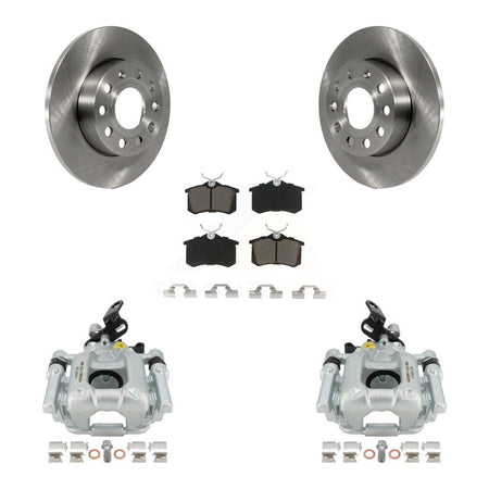 Rear Disc Brake Caliper Rotors And Ceramic Pads Kit For 2011 Volkswagen Golf 2.0L With 256mm Diameter Rotor KC8-100582C by Transit Auto