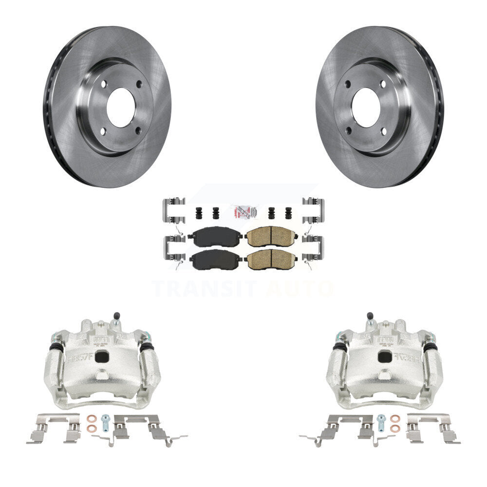 Front Disc Brake Caliper Rotors And Ceramic Pads Kit For 2009-2014 Nissan Cube KC8-100582N