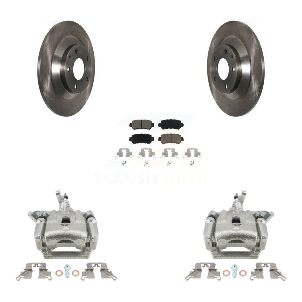 Rear Disc Brake Caliper Rotors And Ceramic Pads Kit For 2013-2015 Mazda CX-5 KC8-100583C