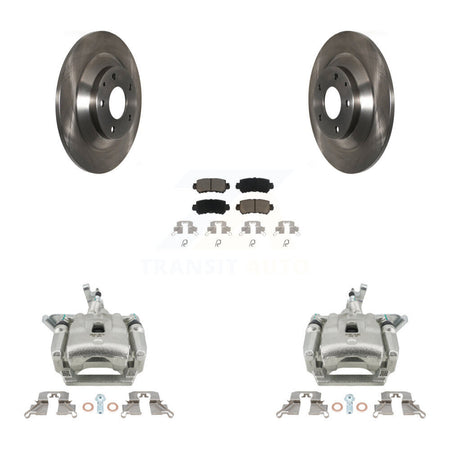 Rear Disc Brake Caliper Rotors And Ceramic Pads Kit For 2013-2015 Mazda CX-5 KC8-100583C