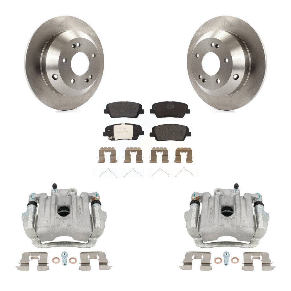 Rear Brake Caliper Rotor Semi-Metallic Pad Kit For Kia Sorento With Red Painted Calipers KC8-100583P