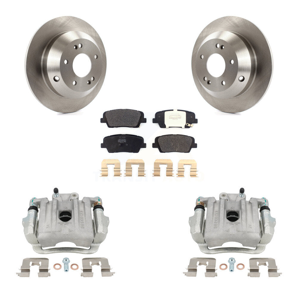 Rear Brake Caliper Rotors & Semi-Metallic Pad Kit For Kia Sorento Hyundai Santa Fe Sport KC8-100584P
