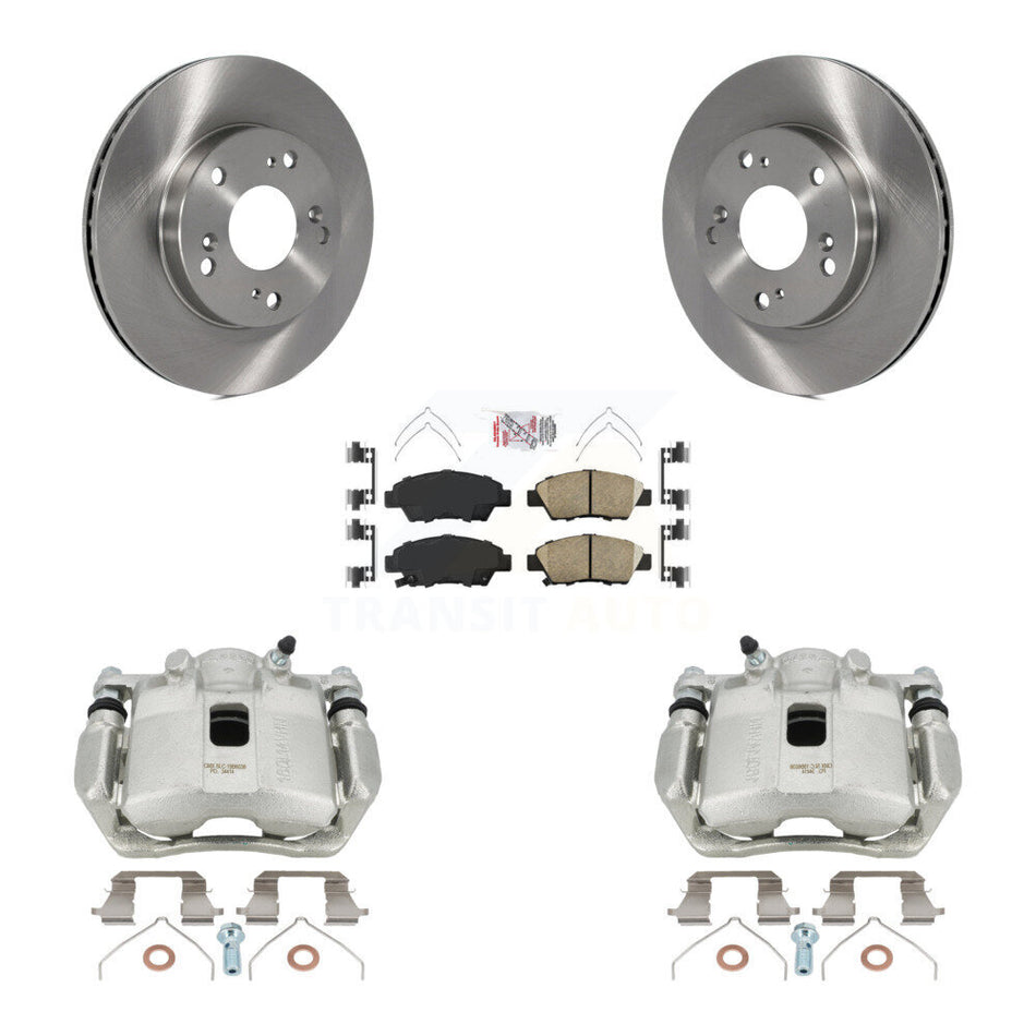 Front Disc Brake Caliper Rotors And Ceramic Pads Kit For 2011-2015 Honda CR-Z KC8-100585N by Transit Auto